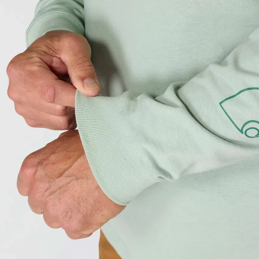 T-shirt masculina Dearborn de corte largo, tecido pesado e manguitos longos com logótipo