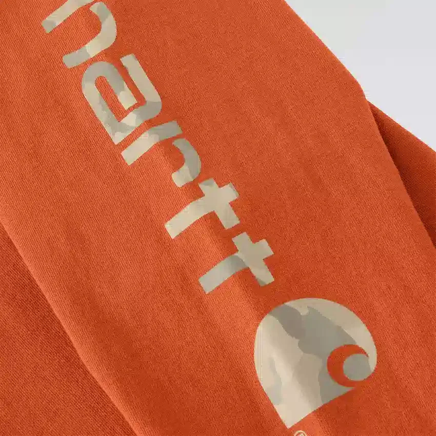 T-shirt masculina Dearborn de corte largo, tecido pesado e manguitos longos com logótipo