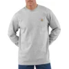 T-shirt masculina Dearborn de corte largo, tecido pesado, manguitos largos e bolso