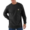 T-shirt masculina Dearborn de corte largo, tecido pesado, manguitos largos e bolso
