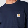 T-shirt masculina Dearborn de corte largo, tecido pesado, manguitos largos e bolso