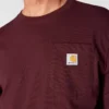 T-shirt masculina Dearborn de corte largo, tecido pesado, manguitos largos e bolso
