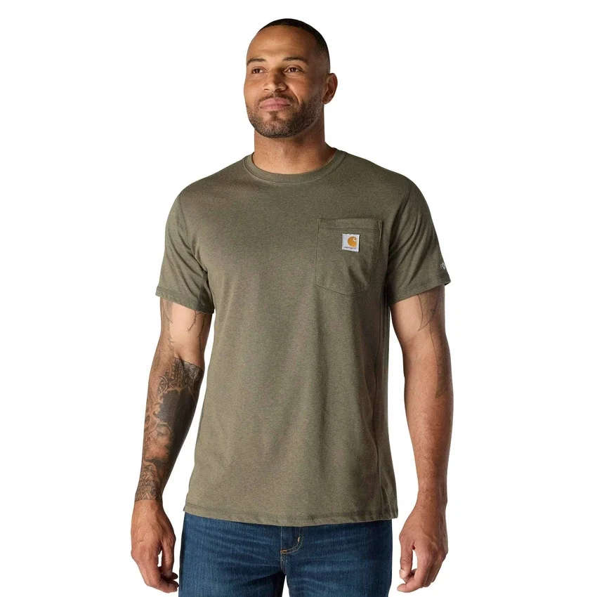 T-shirt masculina Force de corte descontraído, com absorção de humidade e bolsos