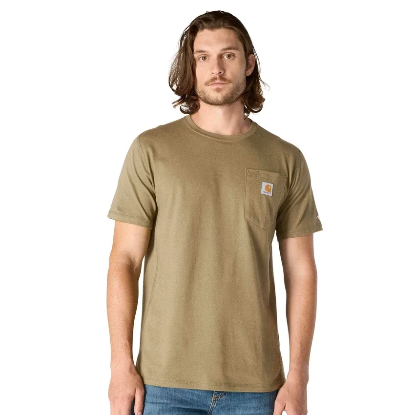 T-shirt masculina Force de corte descontraído, com absorção de humidade e bolsos