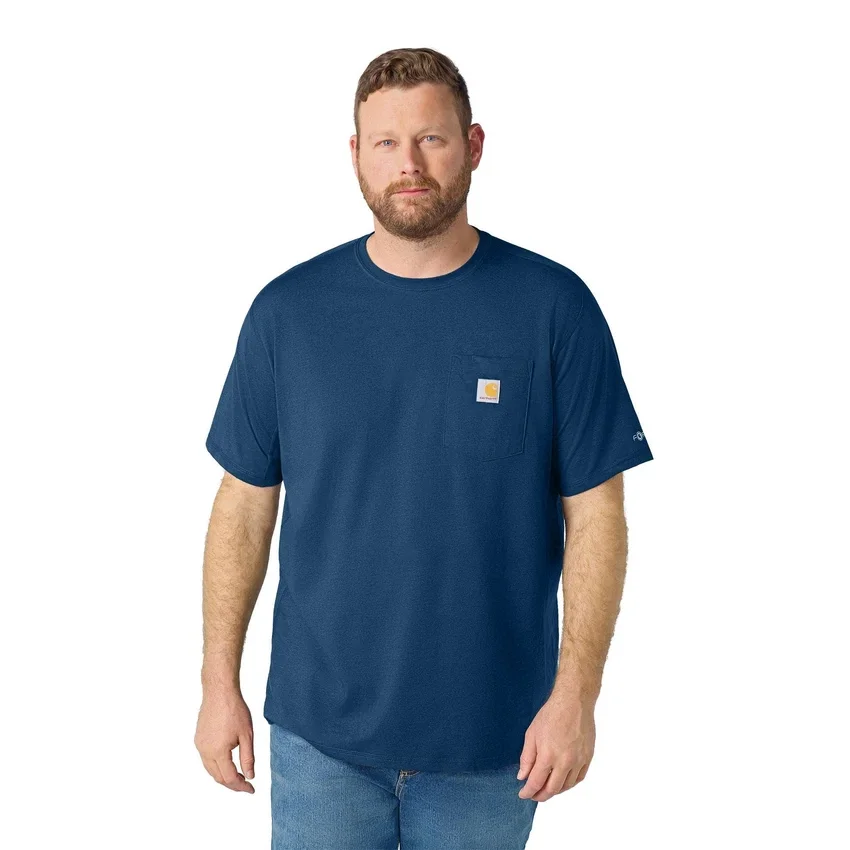 T-shirt masculina Force de corte descontraído, com absorção de humidade e bolsos