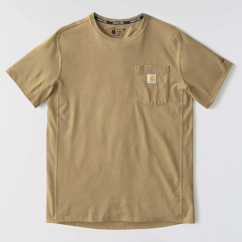 T-shirt masculina Force de corte descontraído, com absorção de humidade e bolsos