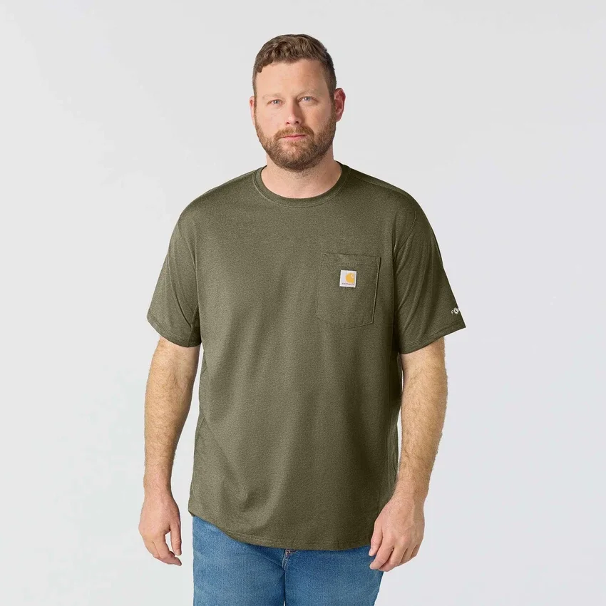 T-shirt masculina Force de corte descontraído, com absorção de humidade e bolsos