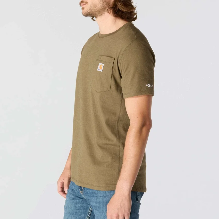 T-shirt masculina Force de corte descontraído, com absorção de humidade e bolsos
