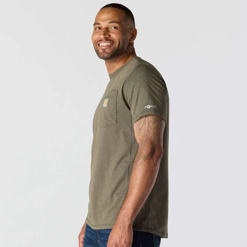 T-shirt masculina Force de corte descontraído, com absorção de humidade e bolsos