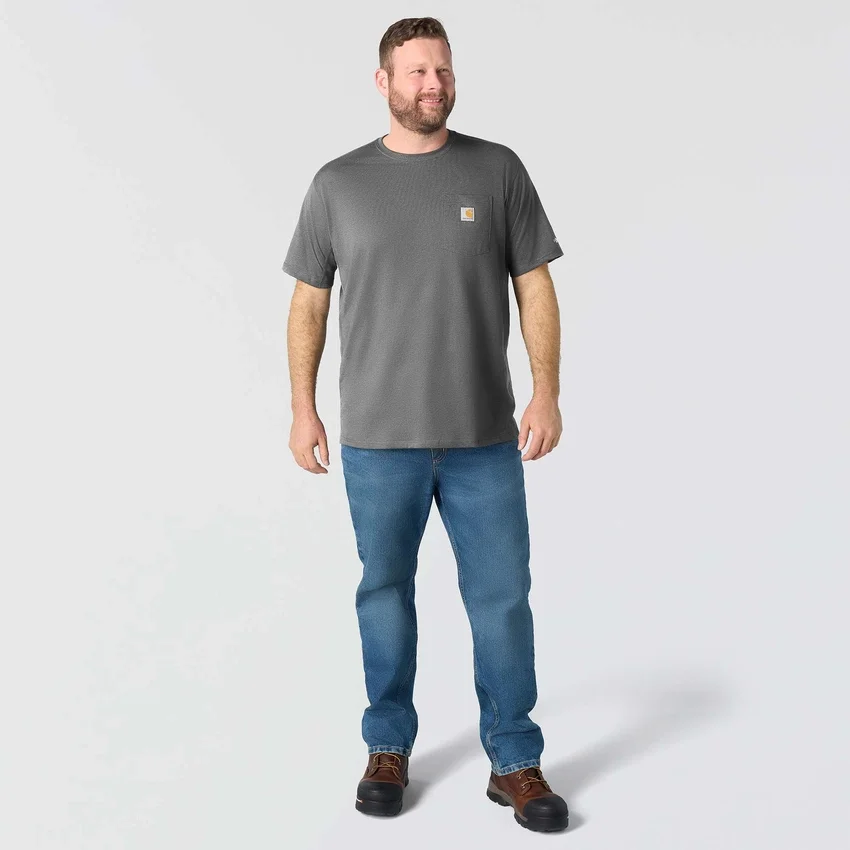 T-shirt masculina Force de corte descontraído, com absorção de humidade e bolsos