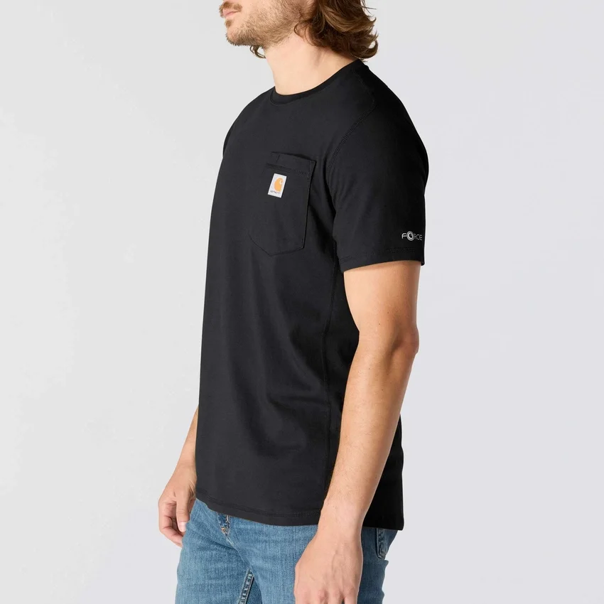 T-shirt masculina Force de corte descontraído, com absorção de humidade e bolsos
