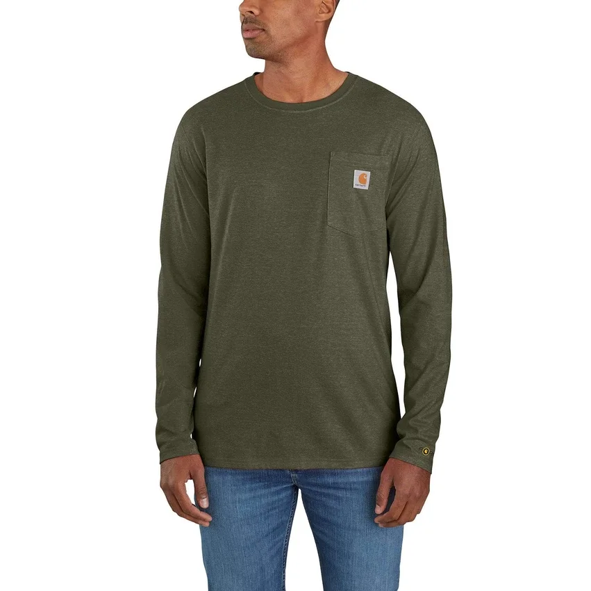 T-shirt masculina Force de manguitos compridos com bolso e tecnologia de absorção de humidade