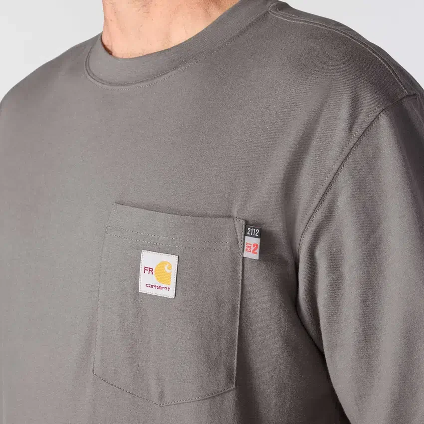 T-shirt masculina Force Irvine Fr de manguitos compridos com absorção de humidade e logótipo Eagle - Camisas resistentes ao fogo