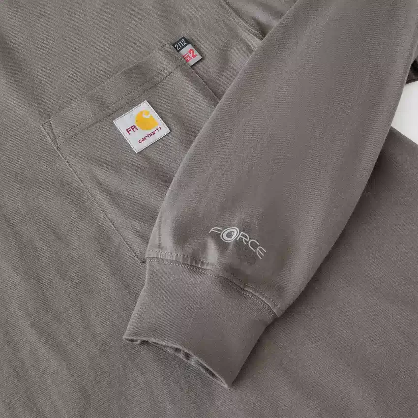 T-shirt masculina Force Irvine Fr de manguitos compridos com absorção de humidade e logótipo Eagle - Camisas resistentes ao fogo