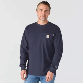 T-shirt masculina Force Irvine FR de manguitos compridos com estampado de plataforma petrolífera – Camisas resistentes ao fogo