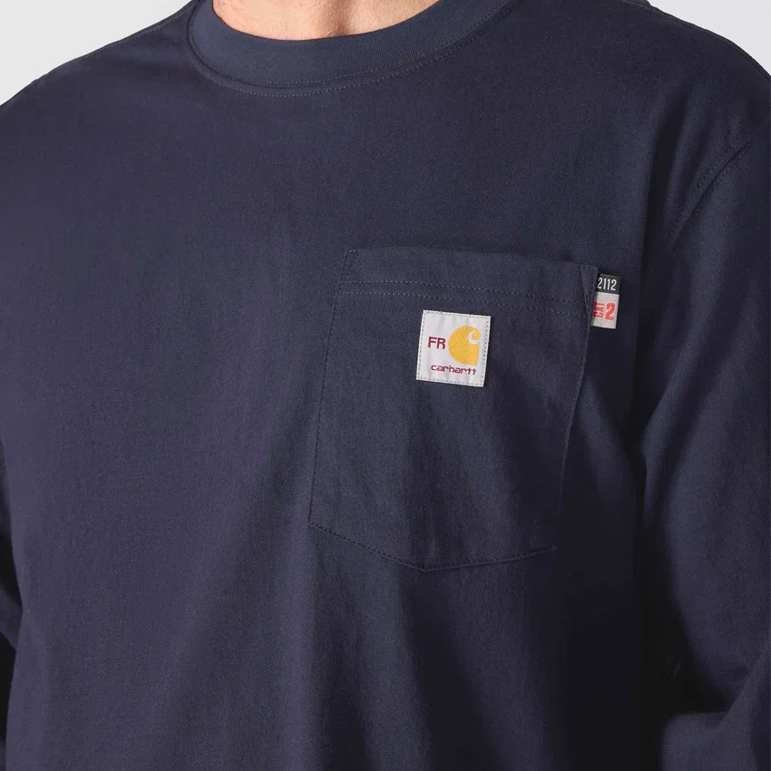 T-shirt masculina Force Irvine FR de manguitos compridos com estampado de plataforma petrolífera - Camisas resistentes ao fogo