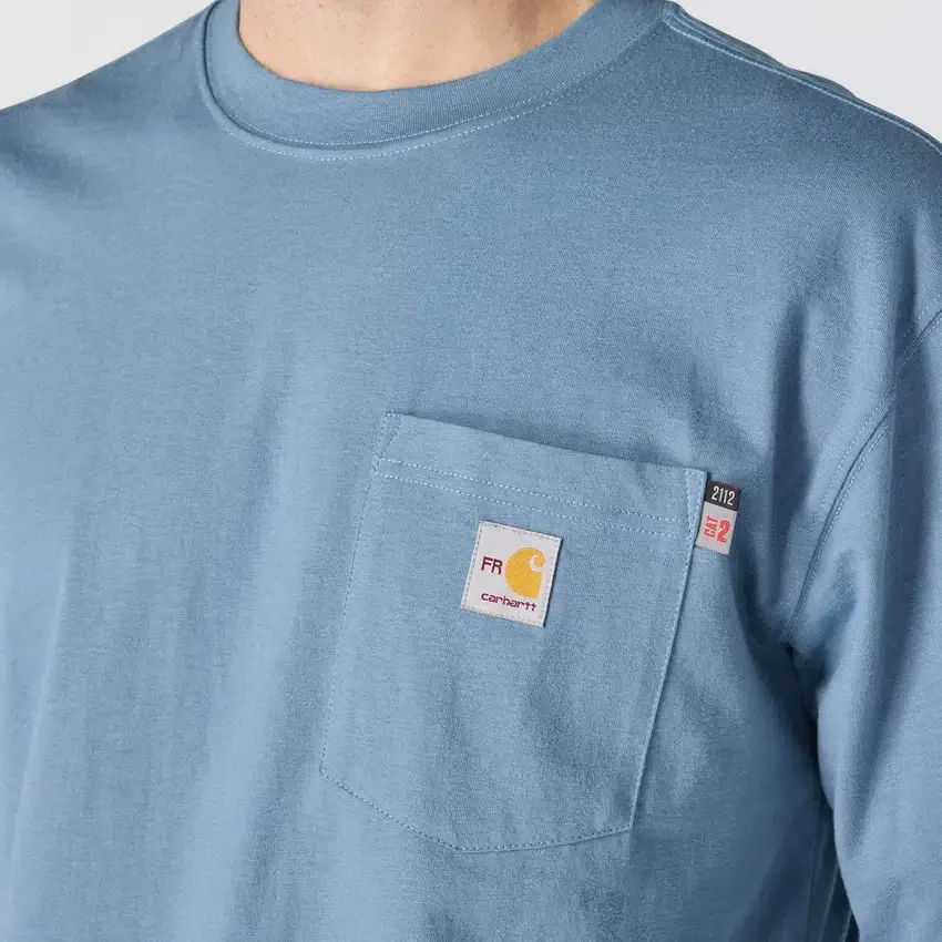 T-shirt masculina FR Force Irvine de corte largo e manguitos compridos com logótipo - Camisas resistentes ao fogo